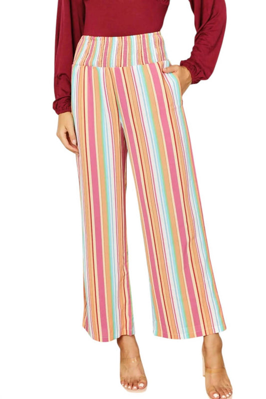 Double Take - Chic Striped Pants With Pockets