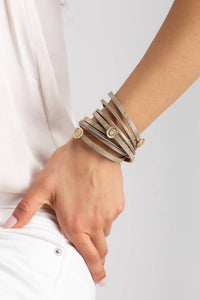 Saachi - Women's Little Rock Multi Strand Leather Bracelet