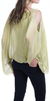 Gigi Moda - Seta Spalla Crew Neck Blouse