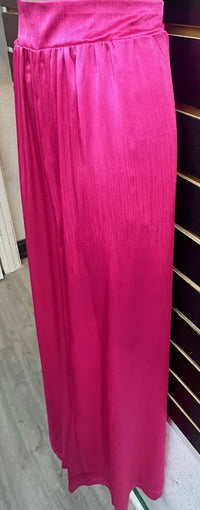 eesome Women's Silken Wide Leg Pants in hot pink - women's pants - detail view