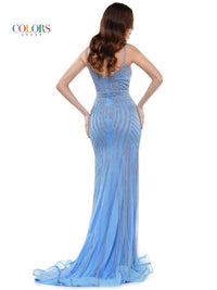 Colors Dress - V Neck Long Gown