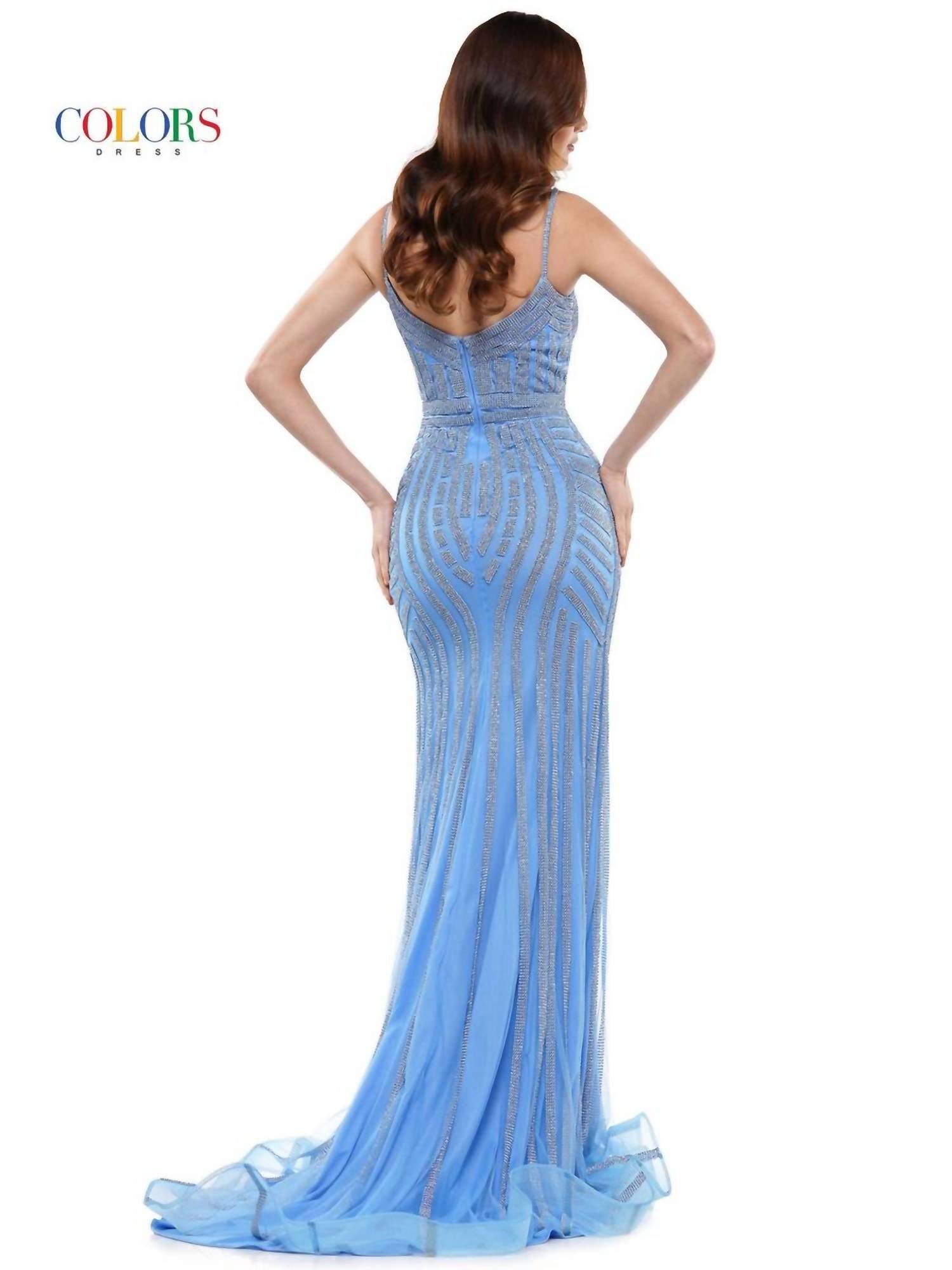 Colors Dress - V Neck Long Gown