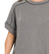Zenana - Ribbed Round Neck Top - Plus