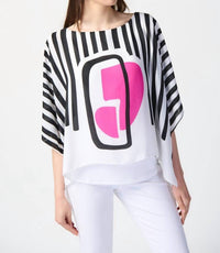 Joseph Ribkoff Adeline Abstract Print Georgette Poncho Top in multi - women's sweater
