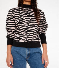 Wild Pony - Zebra Print Intarsia-Knit Sweater