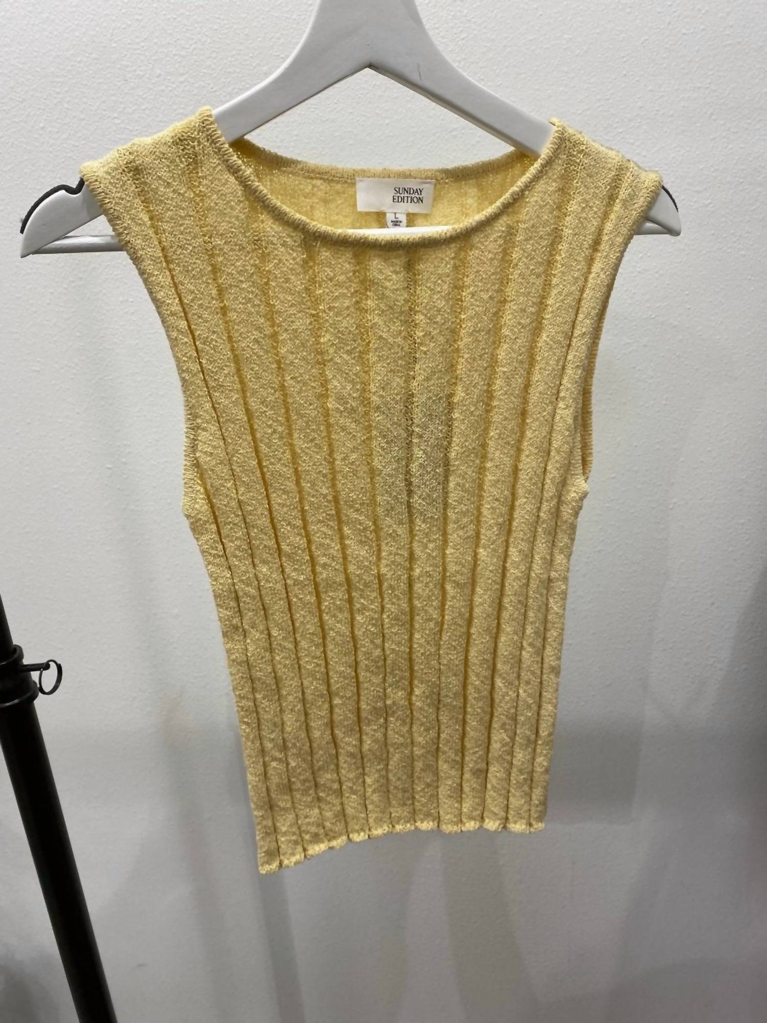 Sunday Edition Boat Neck Sleeveless Knit Top in butter - women's blouse - view 4