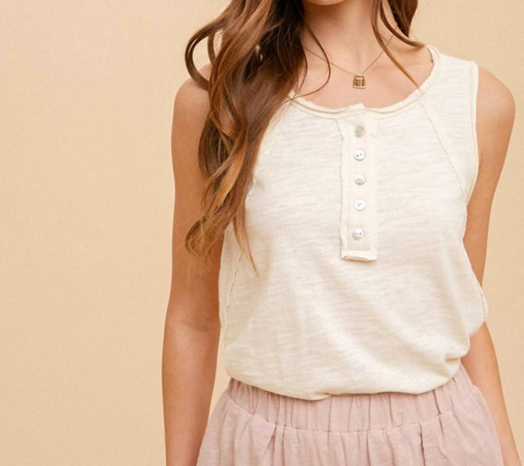 Hem & Thread - Cotton Slub Henley Tank Top