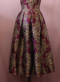 FLYING TOMATO A Printed Woven Midi Dress in berry - women's dress - detail view
