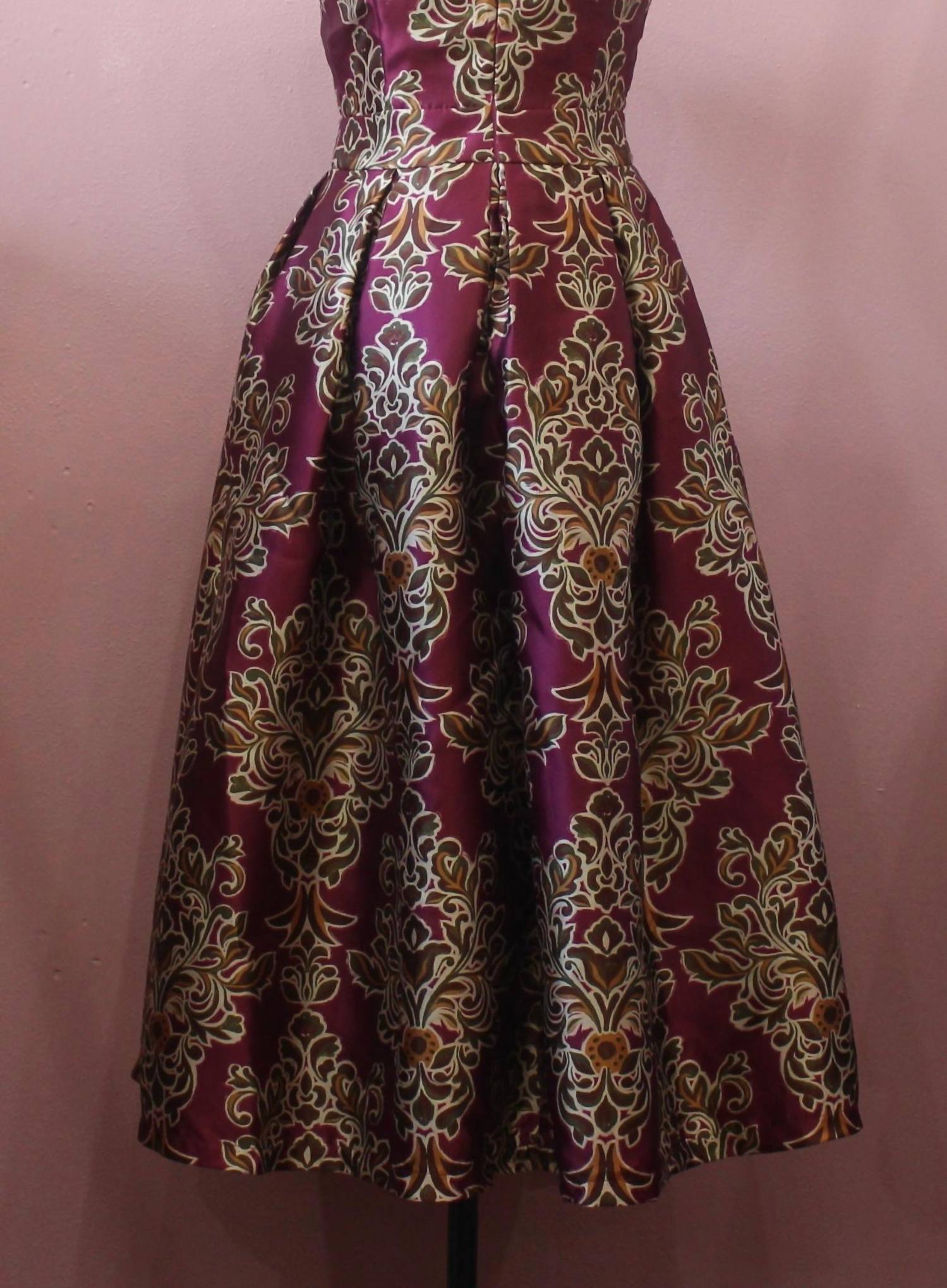 FLYING TOMATO A Printed Woven Midi Dress in berry - women's dress - detail view