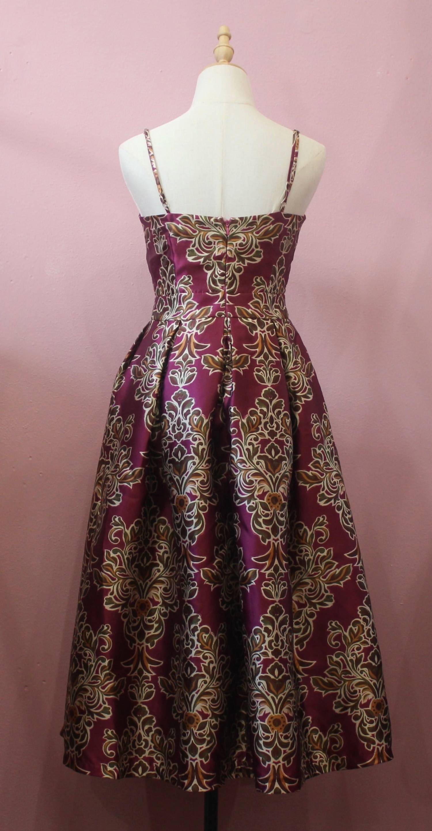 FLYING TOMATO A Printed Woven Midi Dress in berry - women's dress - alternate view