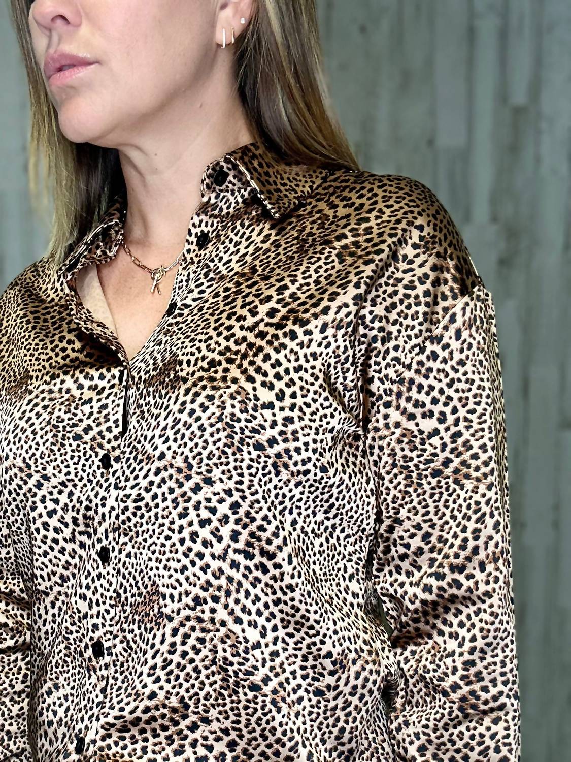 Charlie B - Animal Print Button Down Top
