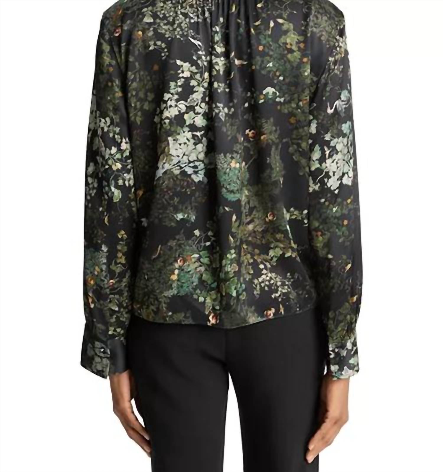 Vince - Grape Vine Placed Smocked Blouse