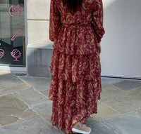 Flying Tomato - Print Tiered Maxi Dress