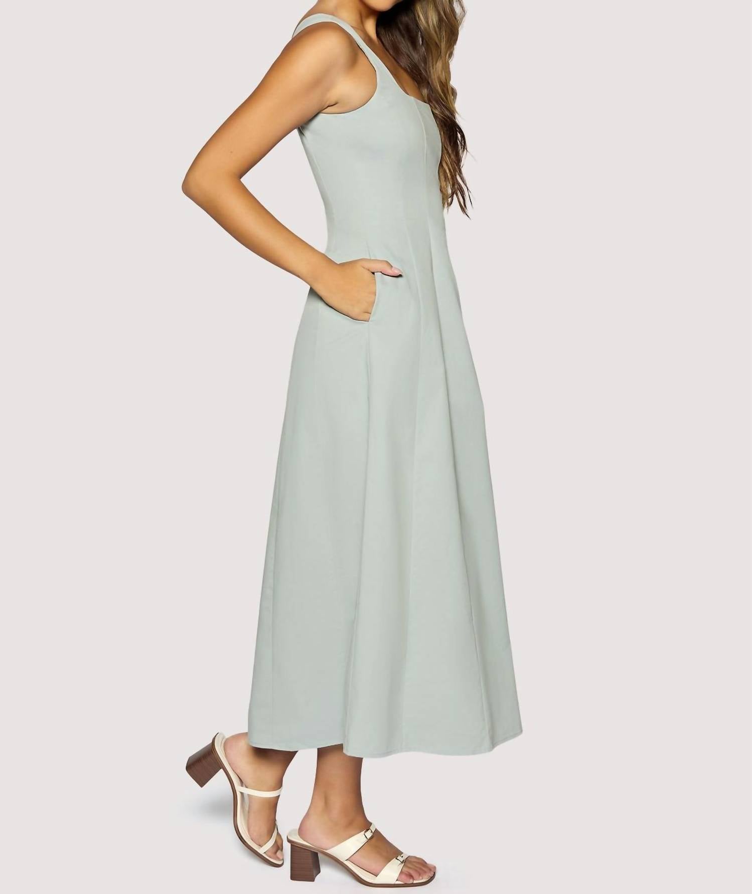 LOST + WANDER Vista Marina Maxi Dress in dusty blue - women's dress - alternate view