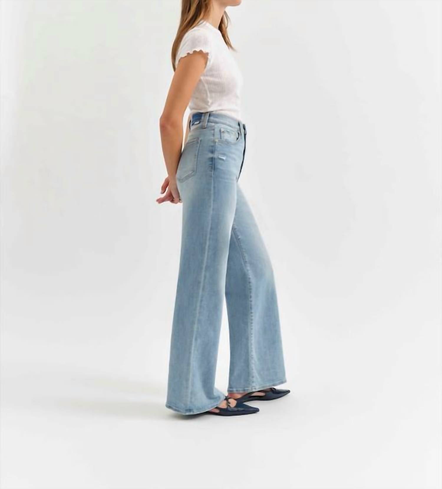 DAZE Far Out High Rise Wide Leg Jean in blooming vintage - women's jeans - alternate view