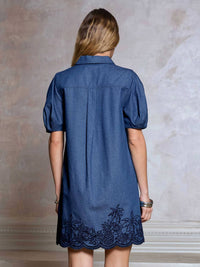 Current Air - Embroidered Shift Mini Dress