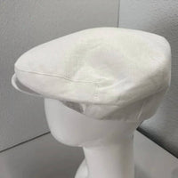Capas Headwear Men’s Linen Newsboy Hat in white - men's hat - view 5