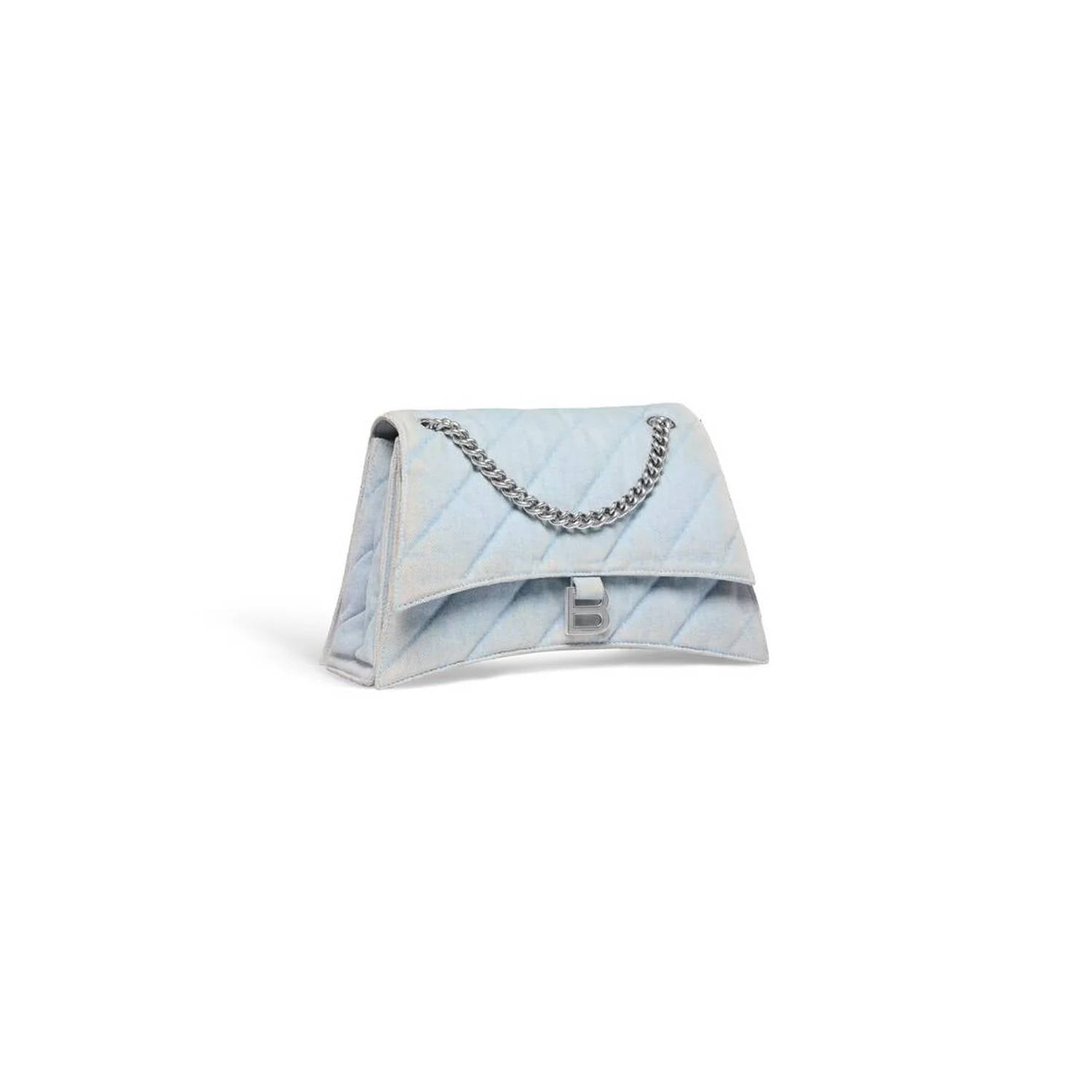Balenciaga - Women's Quilted Denim Crush Chain Bag