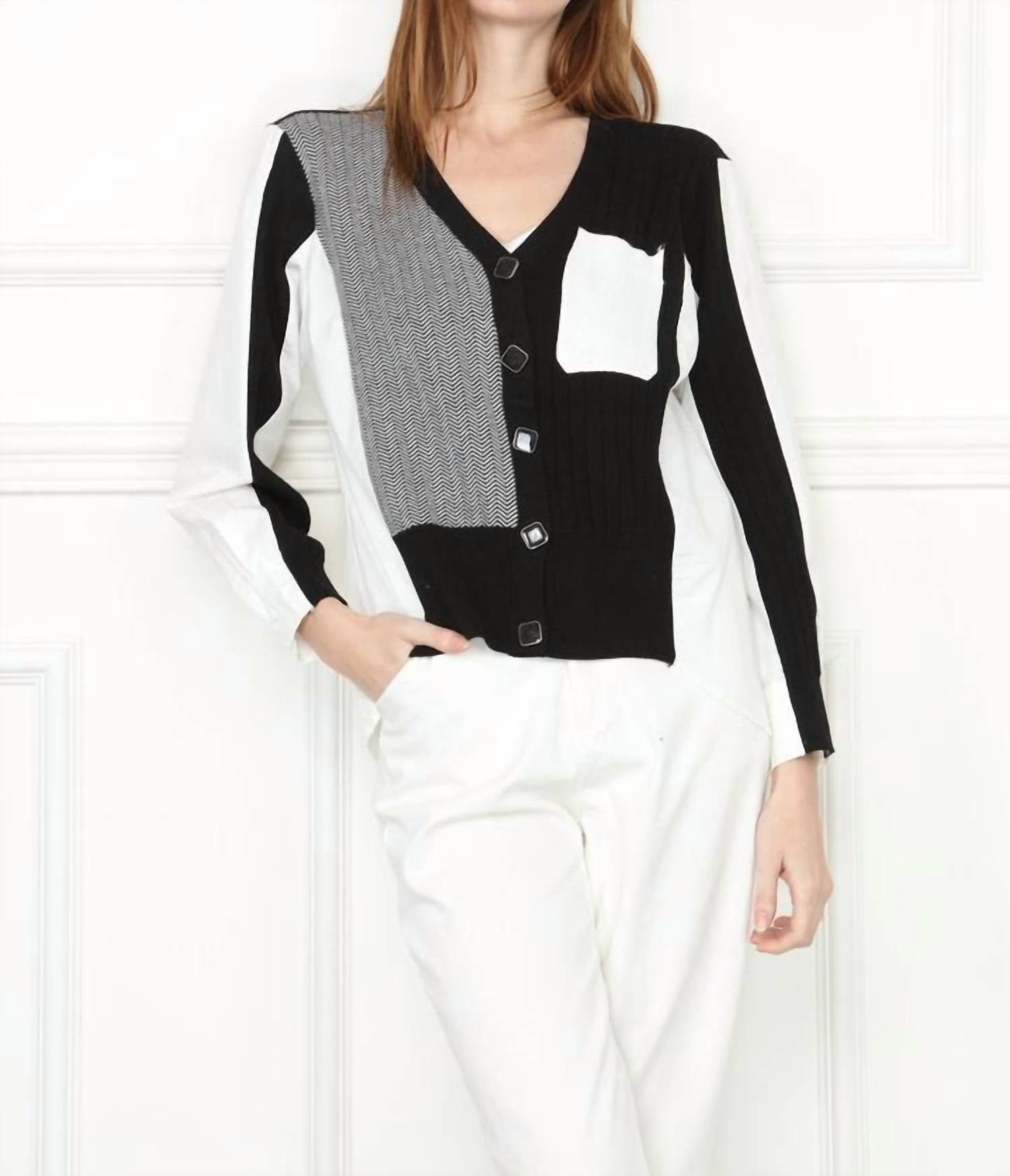 MIX MEDIA SHIRT CARDIGAN