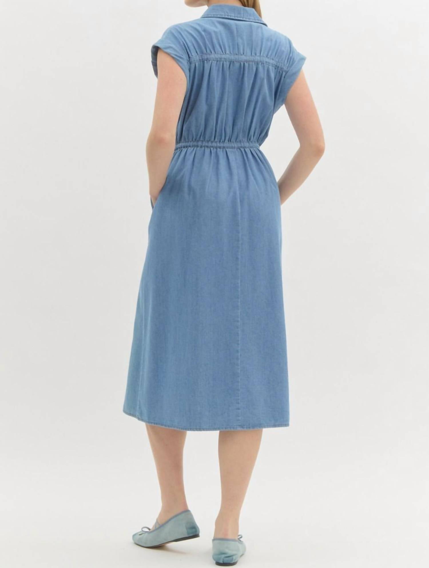 Entro - Denim Cap Sleeve Dress