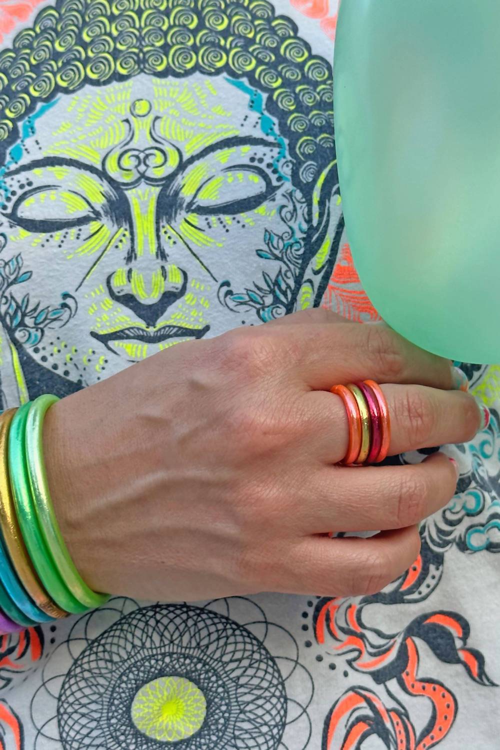 Woman Shops World - Women's Thai Buddhist Temple Kumlai Stackable Ring