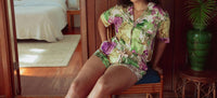 Kilo Brava Shorts Pajama Set in spring garden - women's intimate - alternate view