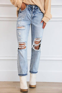 Risen - Milo High Rise Distressed Boyfriend Jeans