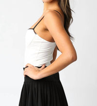 Olivaceous - Dinah Lace Trim Bodysuit
