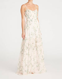 Monique Lhuillier - Cherry Blossom Chiffon Dress