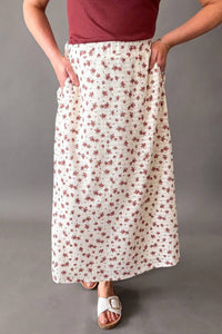 Mikarose - Textured Midi Floral Skirt