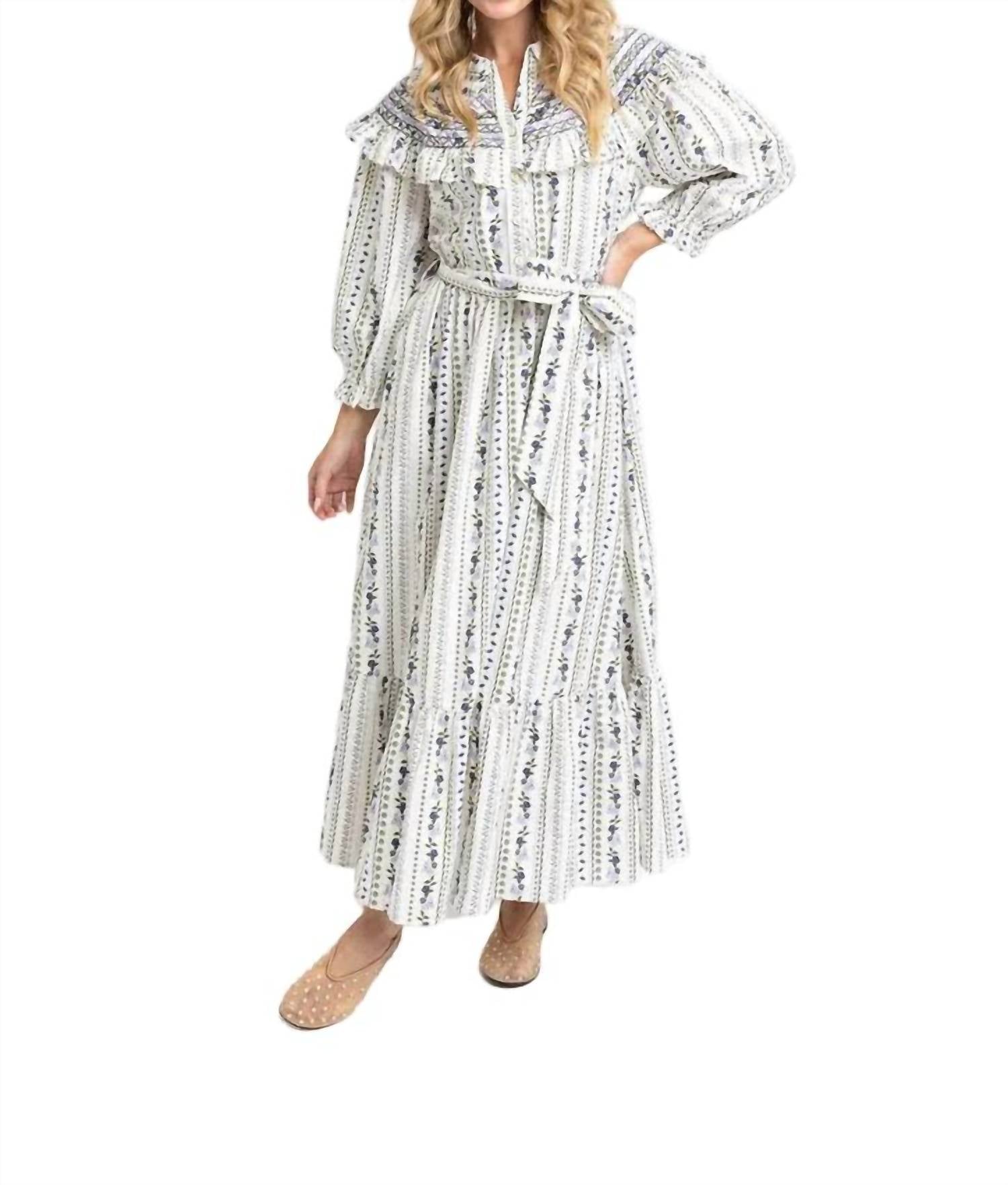 Karlie - French Floral Peter Pan Tier Maxi Dress