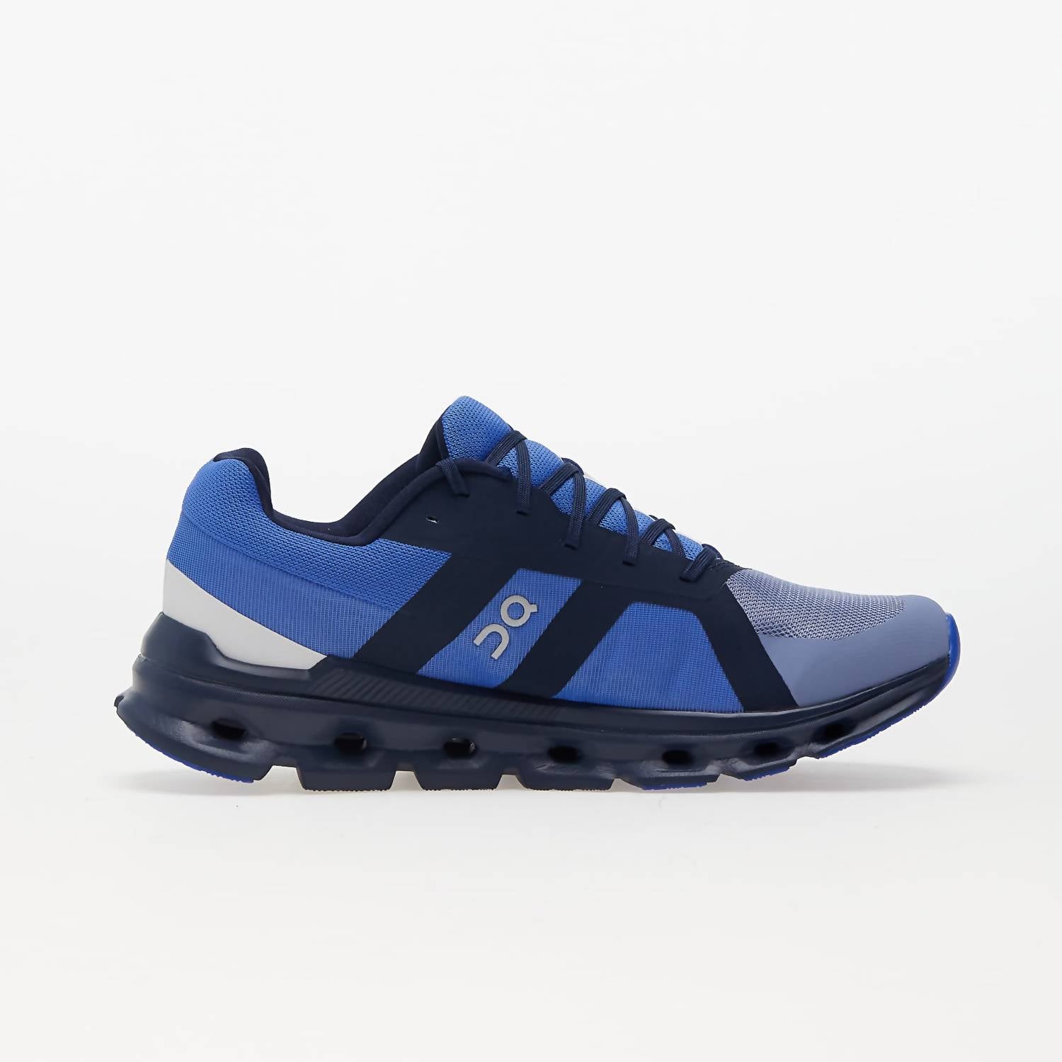 On Men's Cloudrunner Running Shoes in shale cobalt 1 - men's shoe - detail view