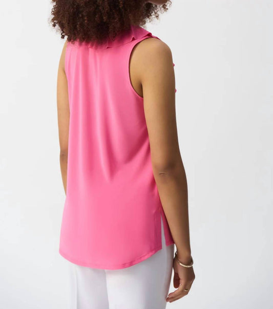 Joseph Ribkoff - Ruffled V-neck Sleeveless Tunic Top
