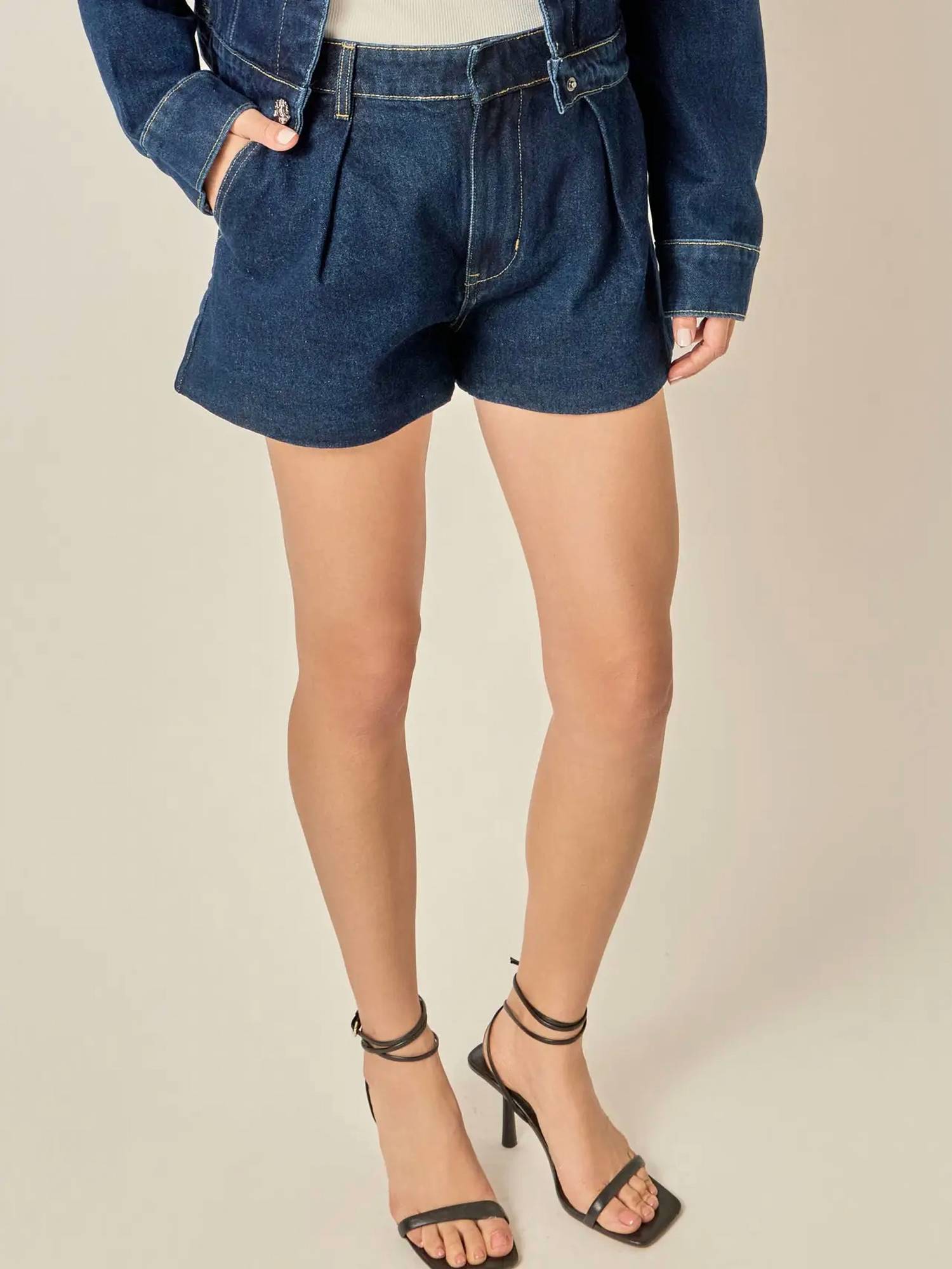 English Factory - High Waist Denim Shorts