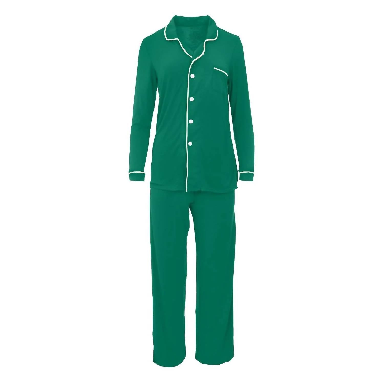 Kickee - Women's Long Sleeve Collared Pajama Set