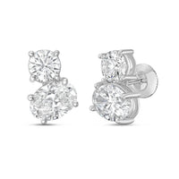 Diana M Jewels - Women's Round & Oval Lab-Grown Diamond Stud Earrings (4.00 Ct) - Signature Plus