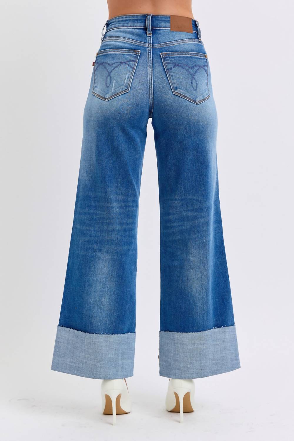 Judy Blue - Retro Wide Leg With Cuff Jeans