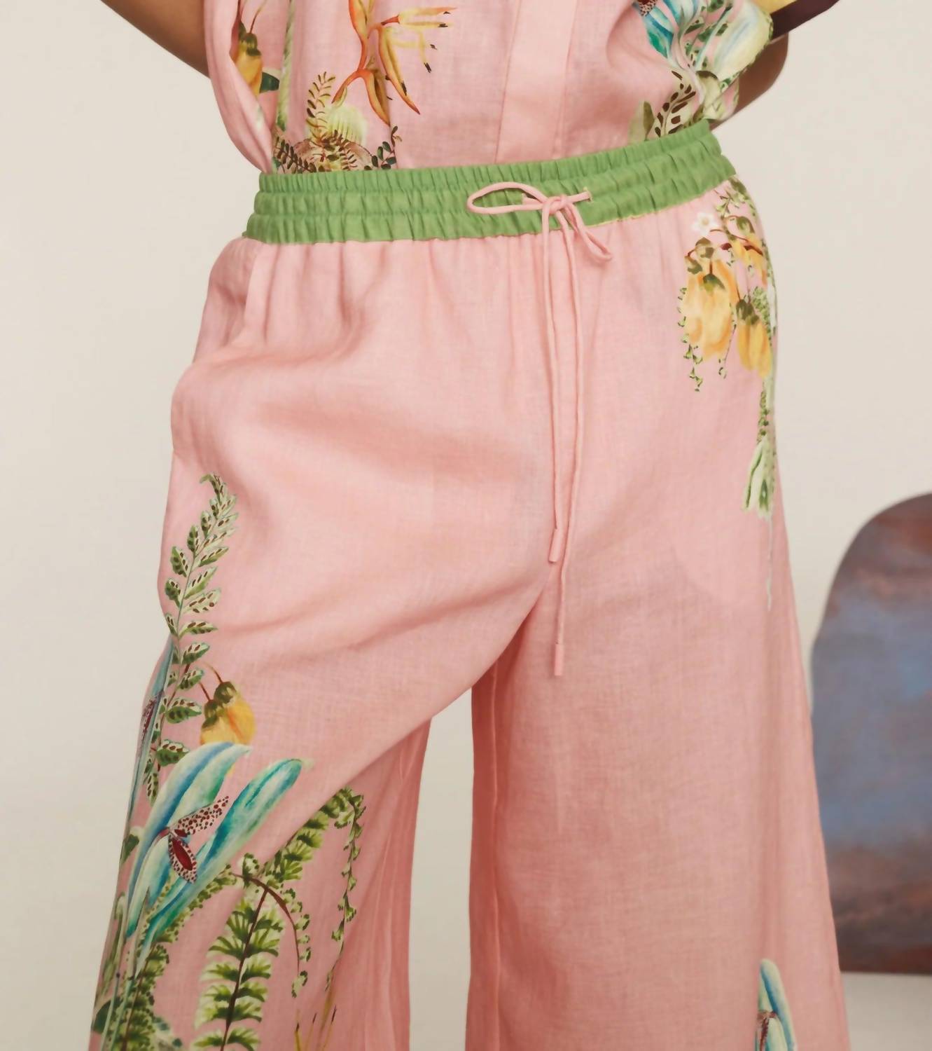 Alemais - Papaya Cropped Wide Leg Pant