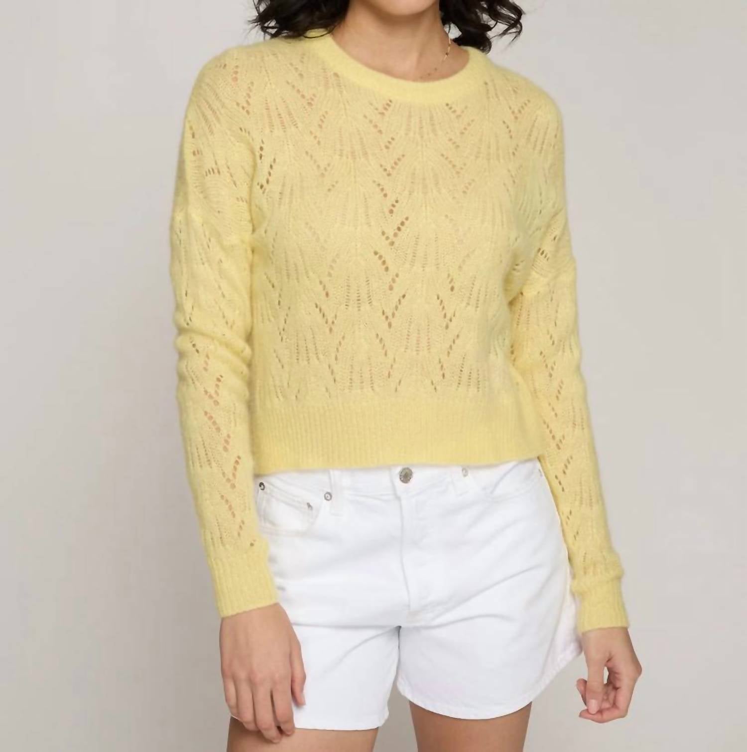Autumn Cashmere - Allover Pointelle Crew Sweater