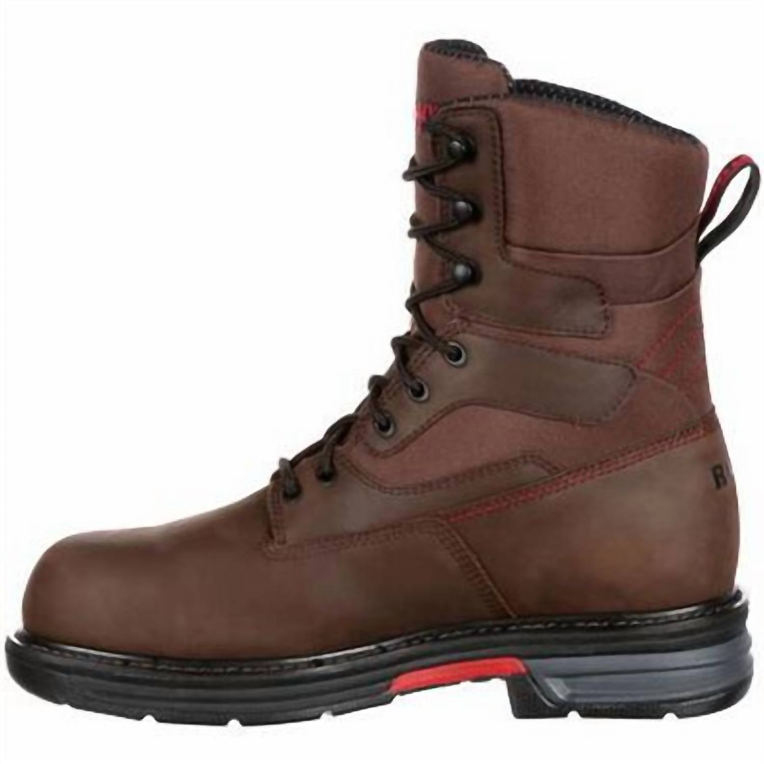 Rocky Men's Ironclad Lt Steel Toe Waterproof Work Boot in brown - men's boots - detail view