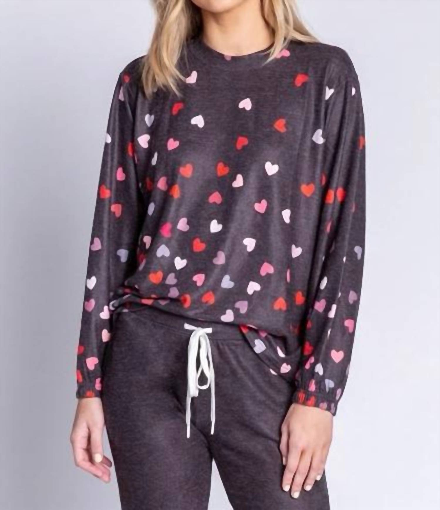 Pj Salvage - Kiss Me Goodnight Long Sleeve Lounge Top