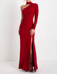 Lulus - Keep It Interesting Cutout One-shoulder Maxi Dress
