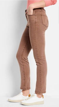Nic + Zoe Mid Rise Straight Ankle Jeans in coffee bean - women's jeans - alternate view