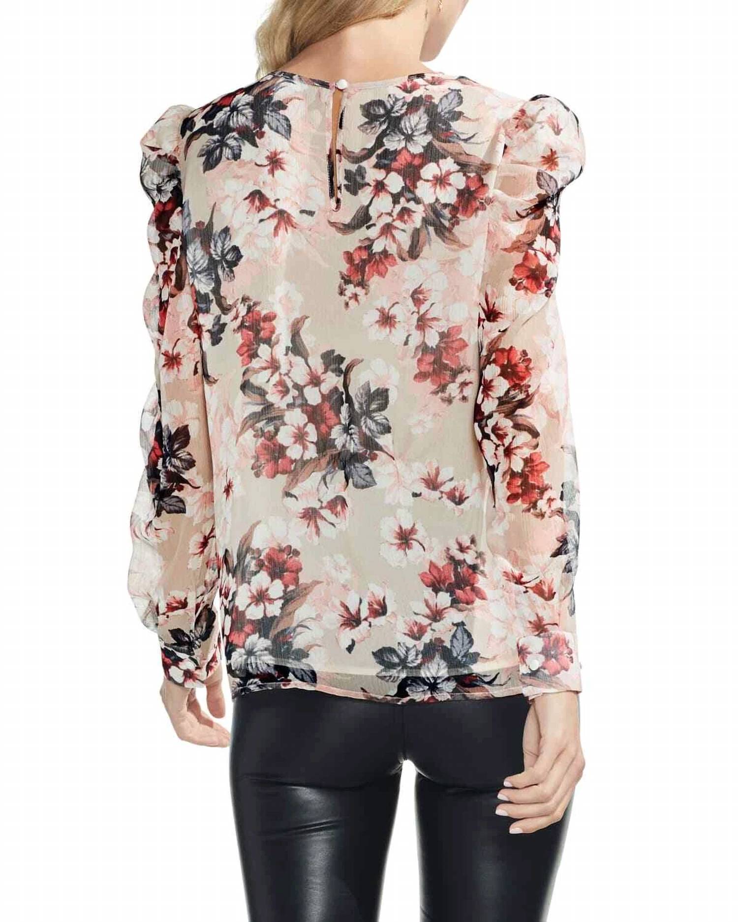 Vince Camuto - Printed Puff Shoulder Blouse