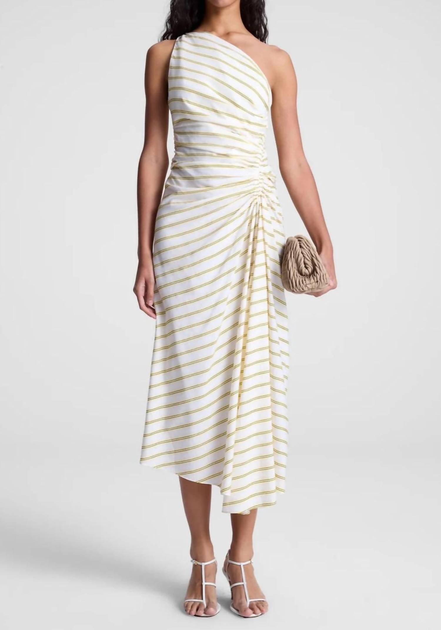 A.L.C. Carolyn Dress in canary stripe - women's dress