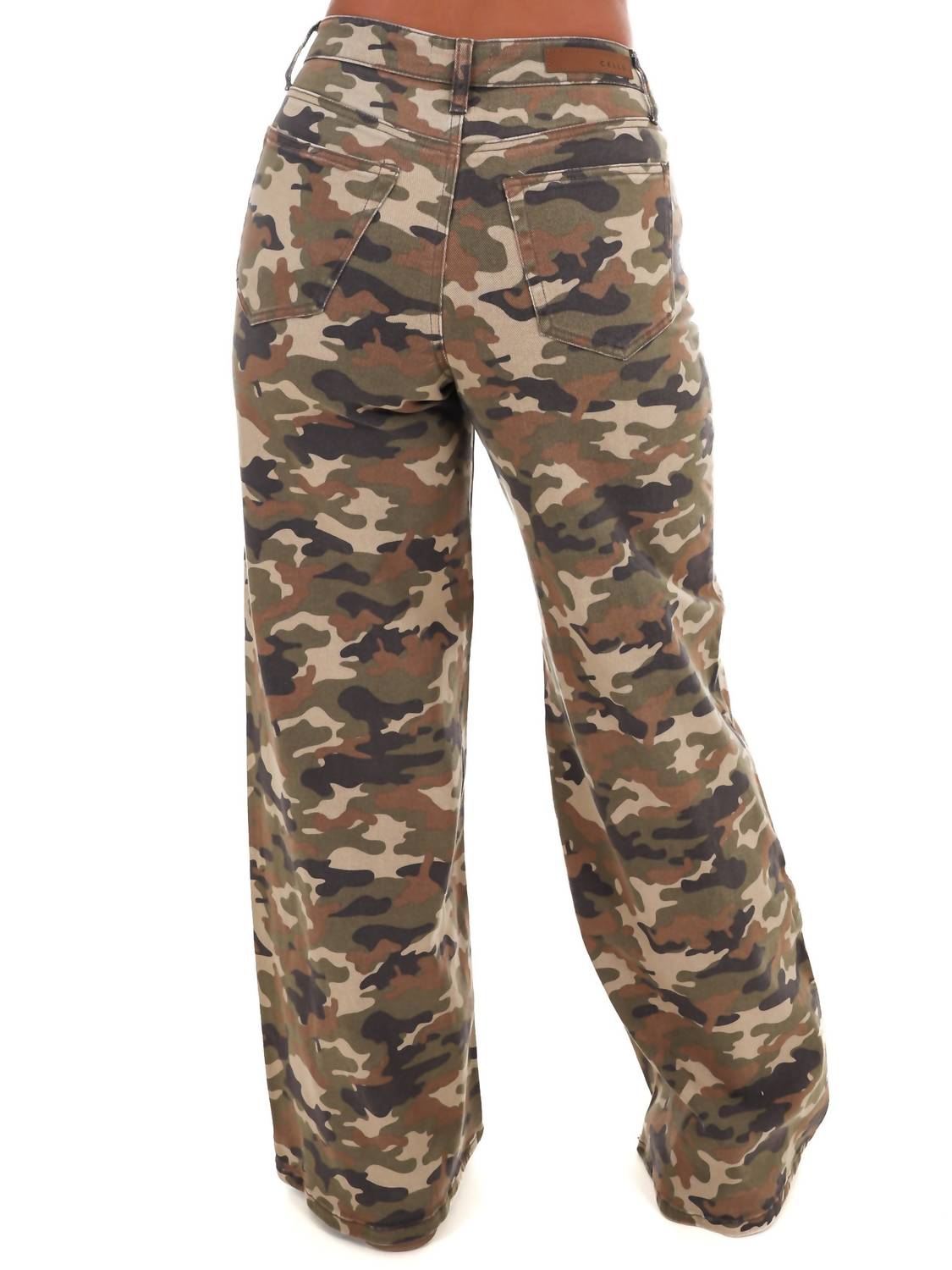 CELLO High Rise Wide Leg Jeans in camo - women's jeans - detail view