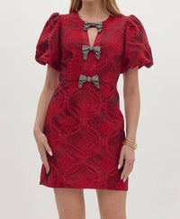 entro Ruby Dress in red - women's dress - detail view