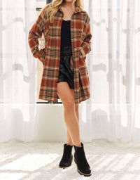 Adora - Amore Button Down Flannel Shacket - Plus