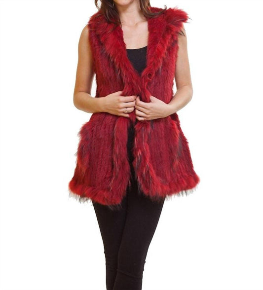 Love Token - Long Fur Vest with Hood