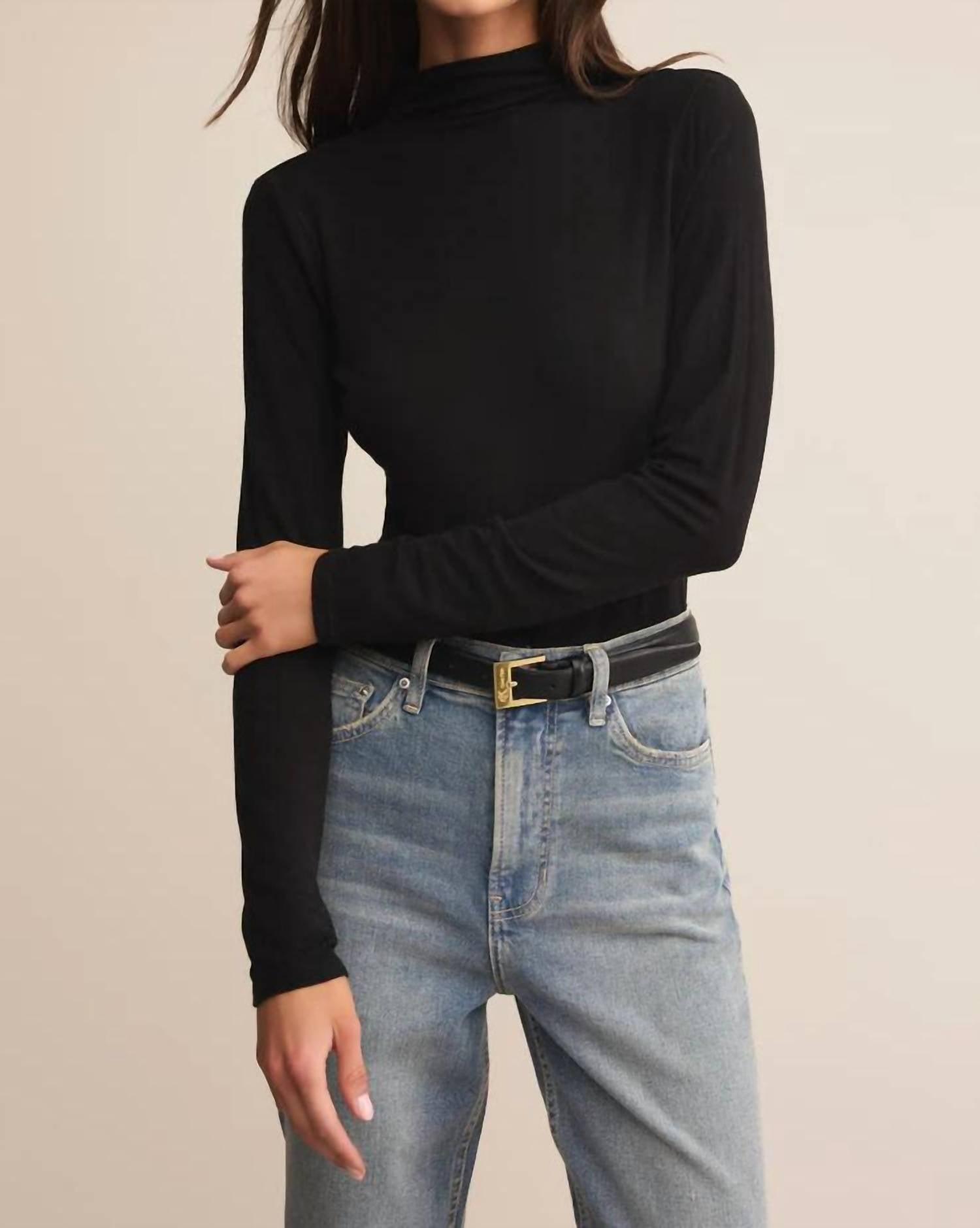 Z Supply Lira Second Skin Top in black - women's shirt - view 6